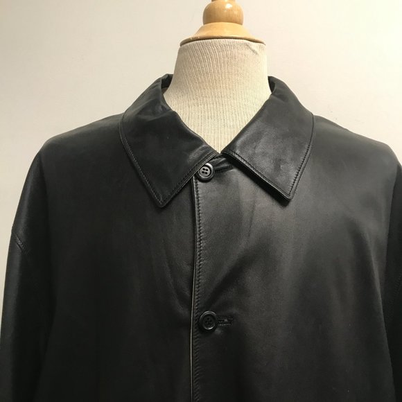 Torras black Spanish Leather to silk reversible trench coat e66 chest 58" - Picture 4 of 14